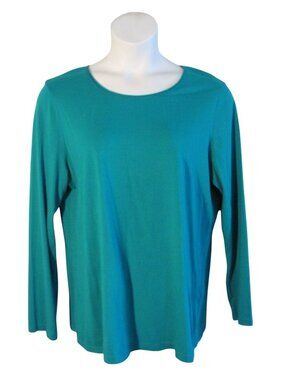 Weekends by Chico's 3 (XL) Teal Green Knit Shirt Top